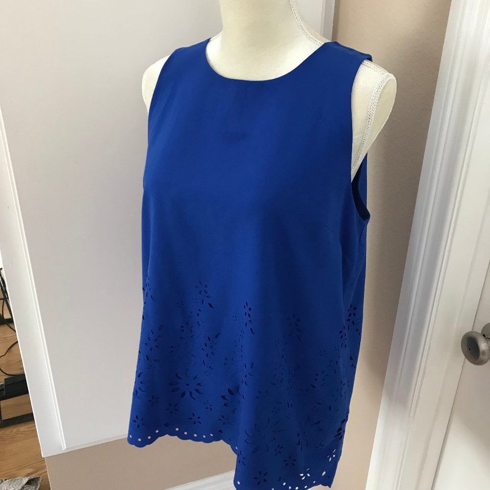 Cynthia Rowley Cobalt Lace Blouse